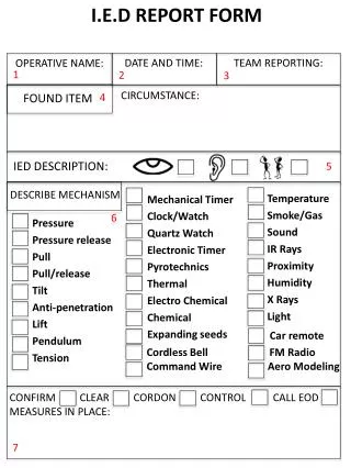 I.E.D REPORT FORM