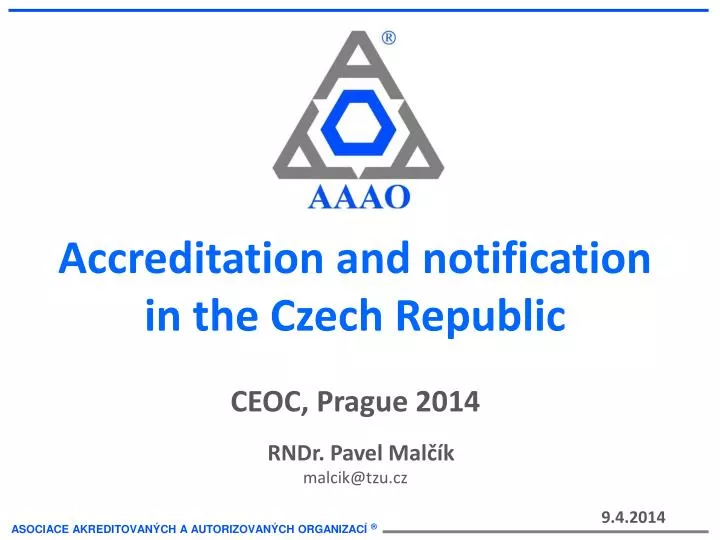 a ccreditation and notification in the czech republic