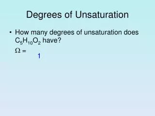 Degrees of Unsaturation