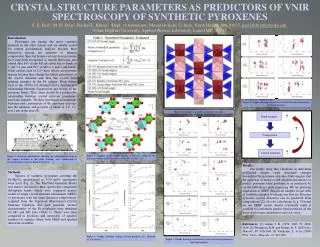CRYSTAL STRUCTURE PARAMETERS AS PREDICTORS OF VNIR SPECTROSCOPY OF SYNTHETIC PYROXENES