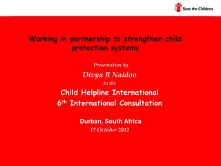 Working in partnership to strengthen child protection systems