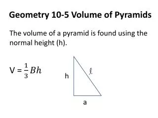 geometry 10 5 volume of pyramids