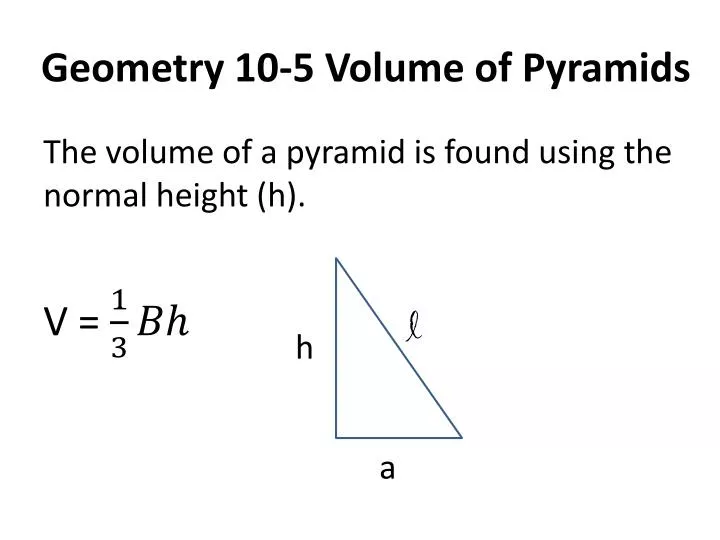 geometry 10 5 volume of pyramids