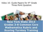 New York State 2013 Grades 3-8 Common Core Mathematics Rubric and Scoring Turnkey Training - slide 1
