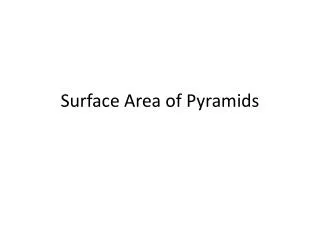 Surface Area of Pyramids