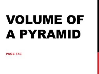 volume of a pyramid