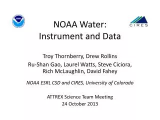 NOAA Water: Instrument and Data