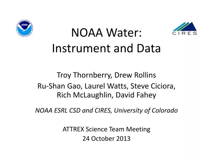 noaa water instrument and data