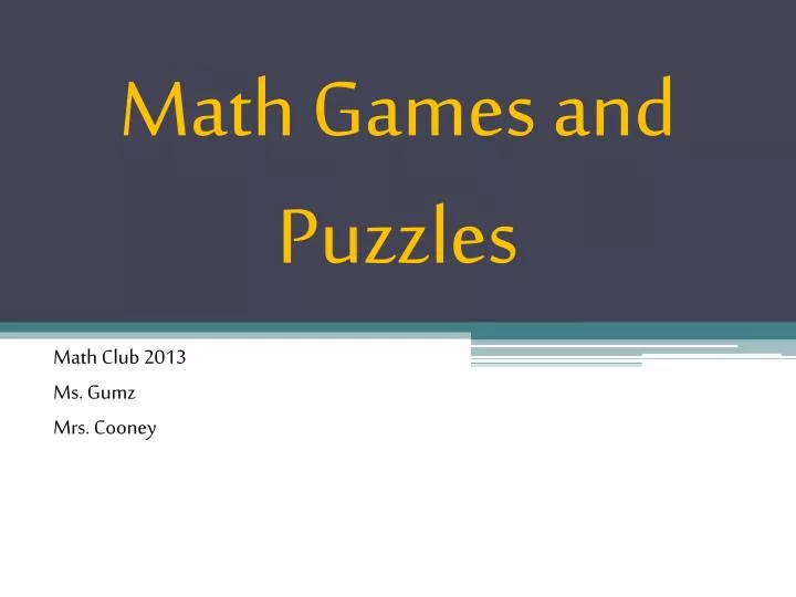 math games and puzzles