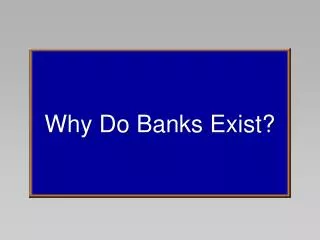 Why Do Banks Exist?