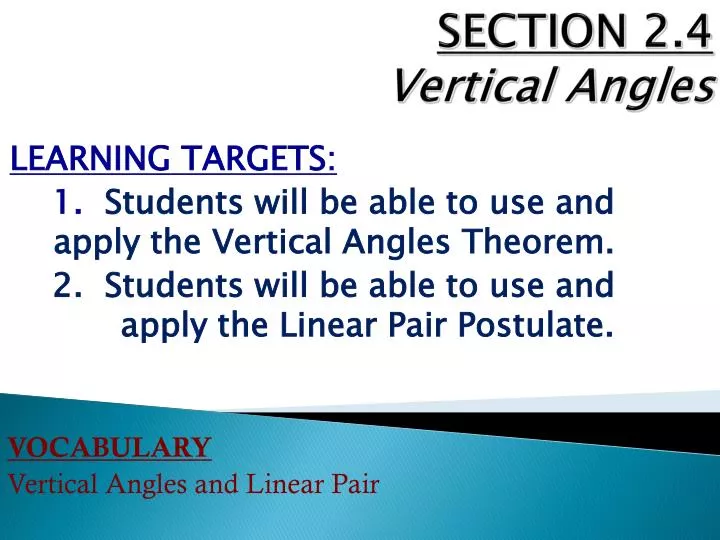 section 2 4 vertical angles