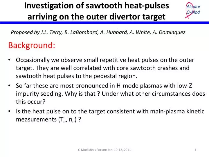 investigation of sawtooth heat pulses arriving on the outer divertor target