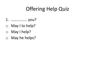 Offering Help Quiz