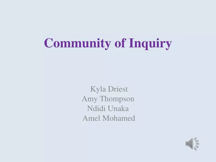 community of inquiry