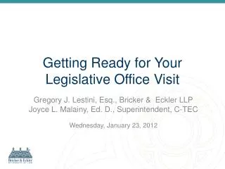 Getting Ready for Your Legislative Office Visit