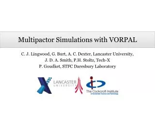 Multipactor Simulations with VORPAL