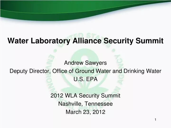 water laboratory alliance security summit