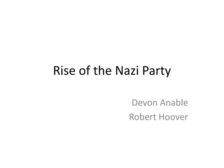rise of the nazi party