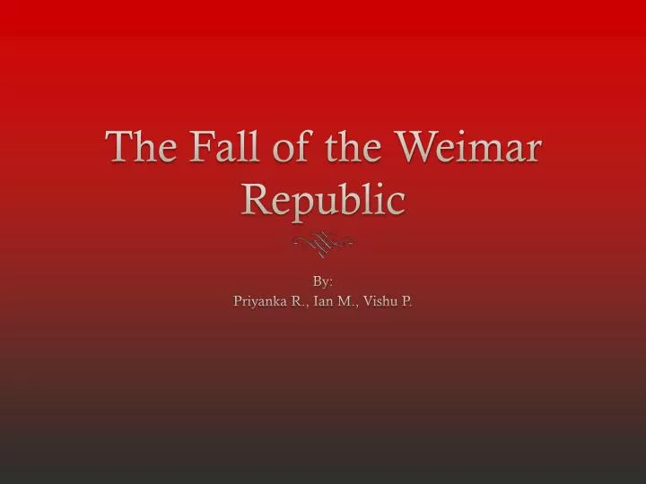 the fall of the weimar republic