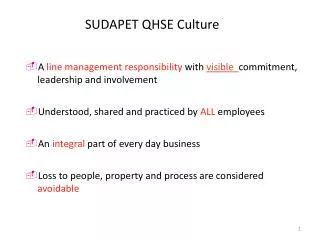 SUDAPET QHSE Culture