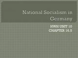 National Socialism in Germany