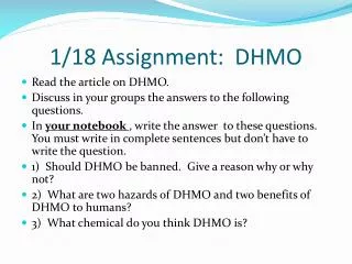 1/18 Assignment: DHMO