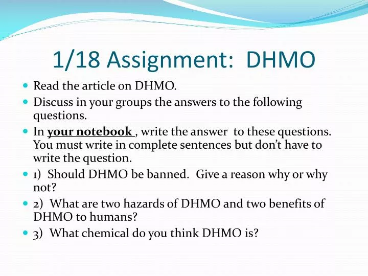 1 18 assignment dhmo