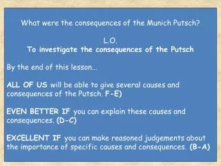 What were the consequences of the Munich Putsch? L.O.