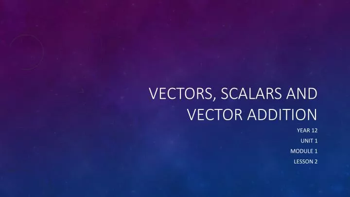 vectors scalars and vector addition