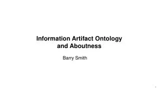 Information Artifact Ontology and Aboutness