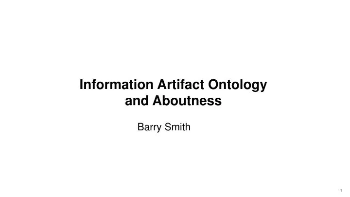 information artifact ontology and aboutness