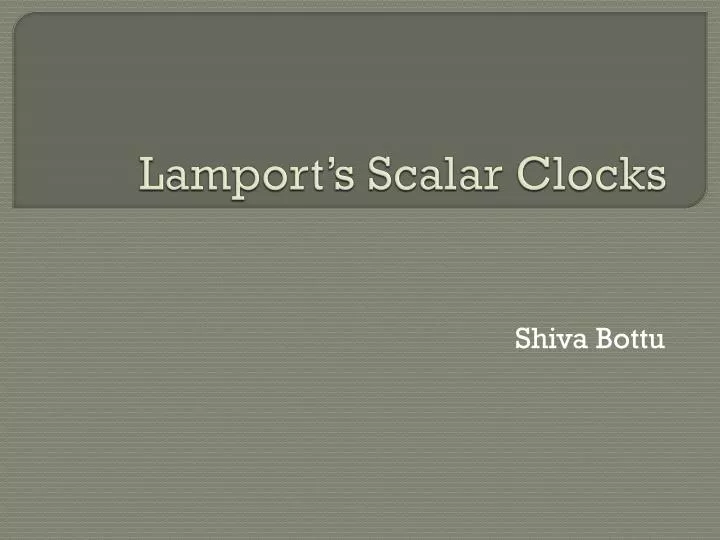 lamport s scalar clocks