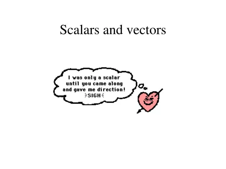 scalars and vectors