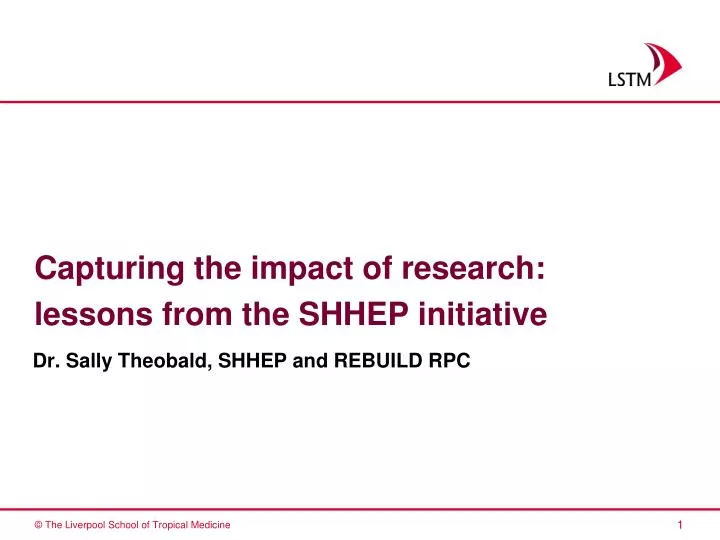 capturing the impact of research lessons from the shhep initiative