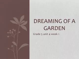 Dreaming of a Garden