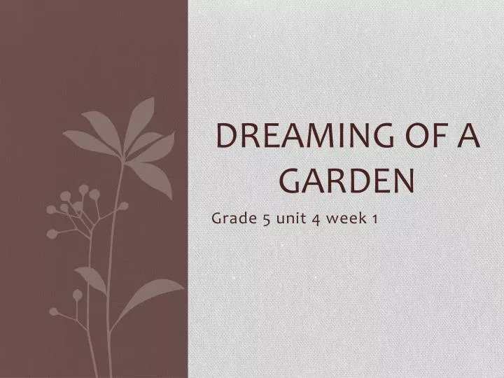 dreaming of a garden