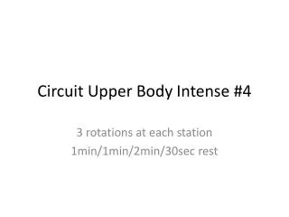 Circuit Upper Body Intense #4