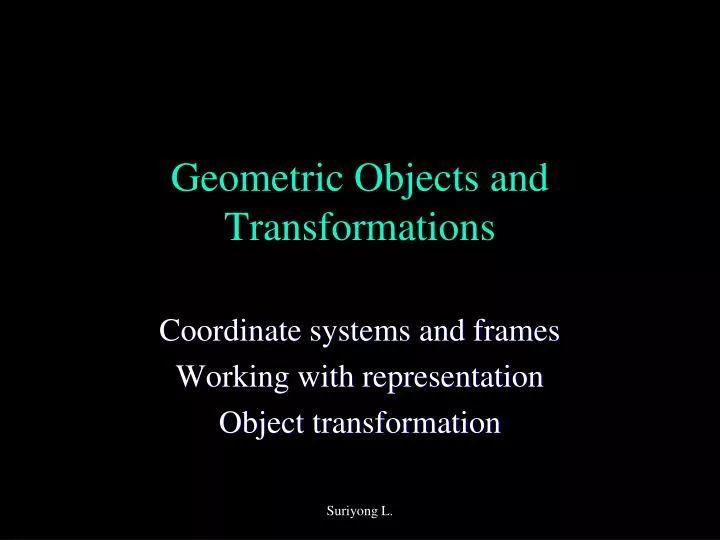 geometric objects and transformations