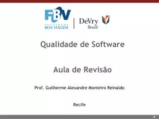 qualidade de software aula de revis o