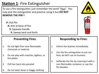 Station 1 : Fire Extinguisher