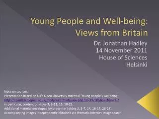 Young People and Well-being: Views from Britain
