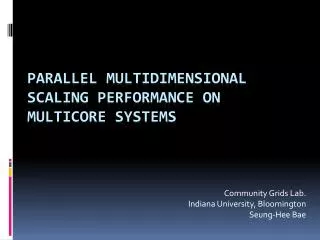 Parallel Multidimensional Scaling Performance on Multicore Systems