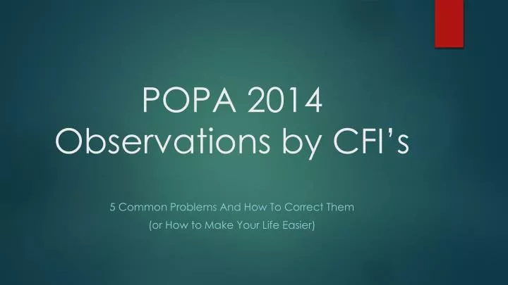popa 2014 observations by cfi s