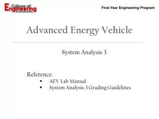 Advanced Energy Vehicle