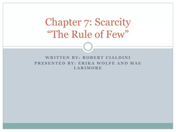 chapter 7 scarcity the rule of few