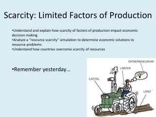 Scarcity: Limited Factors of Production
