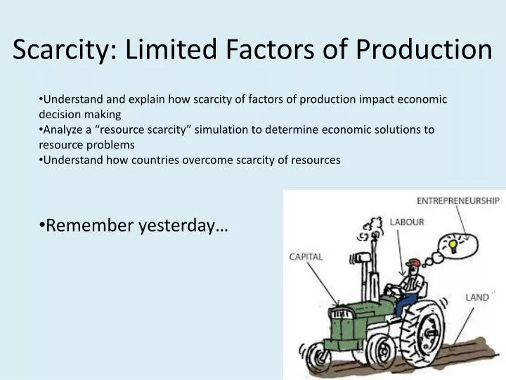 scarcity limited factors of production