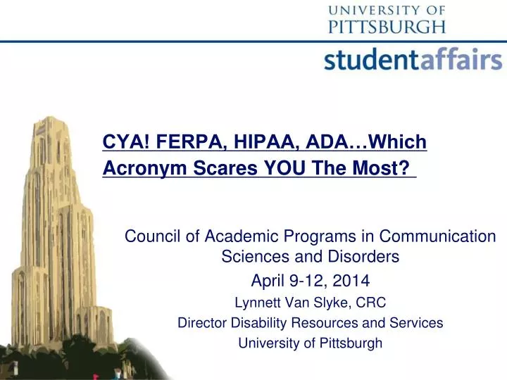 cya ferpa hipaa ada which acronym scares you the most