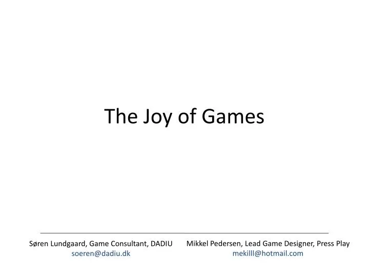 the joy of games