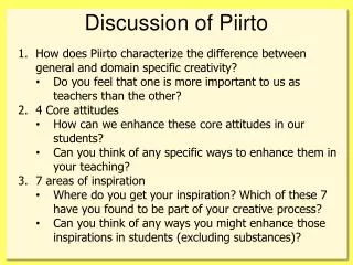 Discussion of Piirto